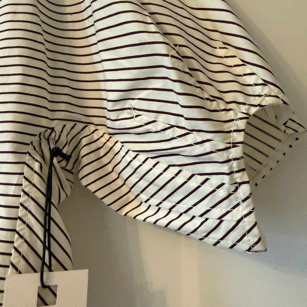 STAUD DIDI Short sleeve top Ivory/Dark oak micro stripe size Large NWT - Picture 5 of 8
